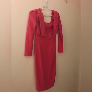*3 for 25 Bundle and Save.SHEIN Bold Red Long Sleeve Dress